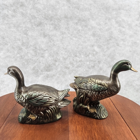 Duck Figurine Ceramic Handmade/Painted 5" & 4" Tall Vintage 1969 Male Female Set - Picture 4 of 13